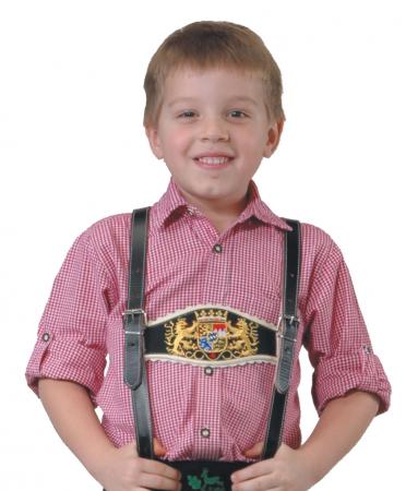Boy's Embroidered Black Suspenders