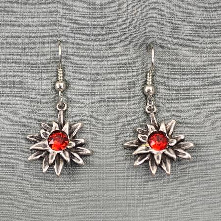 red jewel earring